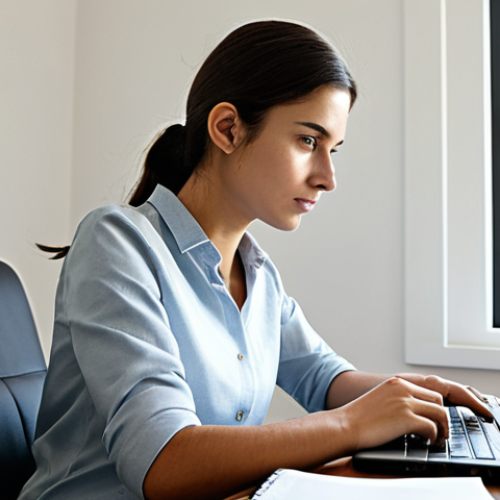 Home 9 **Prompt 1: Focused Study Session**
A professional young woman, fully clothed in a modest, smart casual outfit, is seated at a clean, organized desk in a well-lit modern home office. She is deeply focused on an open textbook and a laptop, with a pen in hand, demonstrating deep concentration during her peak productivity time. Natural light streams in from a large window. The pose is natural, conveying quiet intensity. perfect anatomy, correct proportions, natural pose, well-formed hands, proper finger count, natural body proportions, professional dress, appropriate attire, safe for work, appropriate content, fully clothed, professional photography, high quality, highly detailed, realistic.