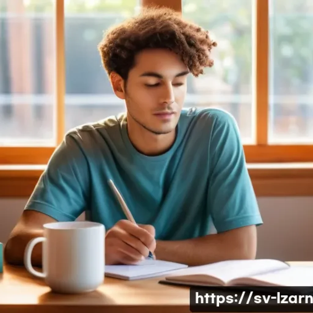 학습 루틴에 적용할 수 있는 시간 블록 기법 - **Prompt 1: Morning Rhythm & Planning**
    "A young adult, perhaps in their late 20s or early 30s, ...