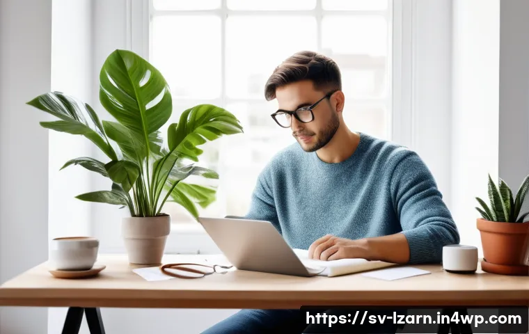 이론과 실습을 결합한 학습 루틴 - A young adult (20s-30s) sits at a clean, minimalist desk in a bright, Scandinavian-style home office...