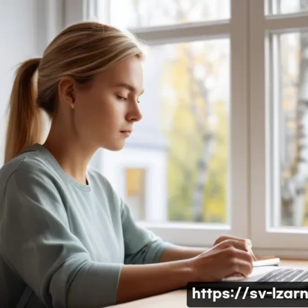 학습 루틴에서 피해야 할 흔한 실수 - A cozy Scandinavian home office scene in the morning light, featuring a young adult focused on study...