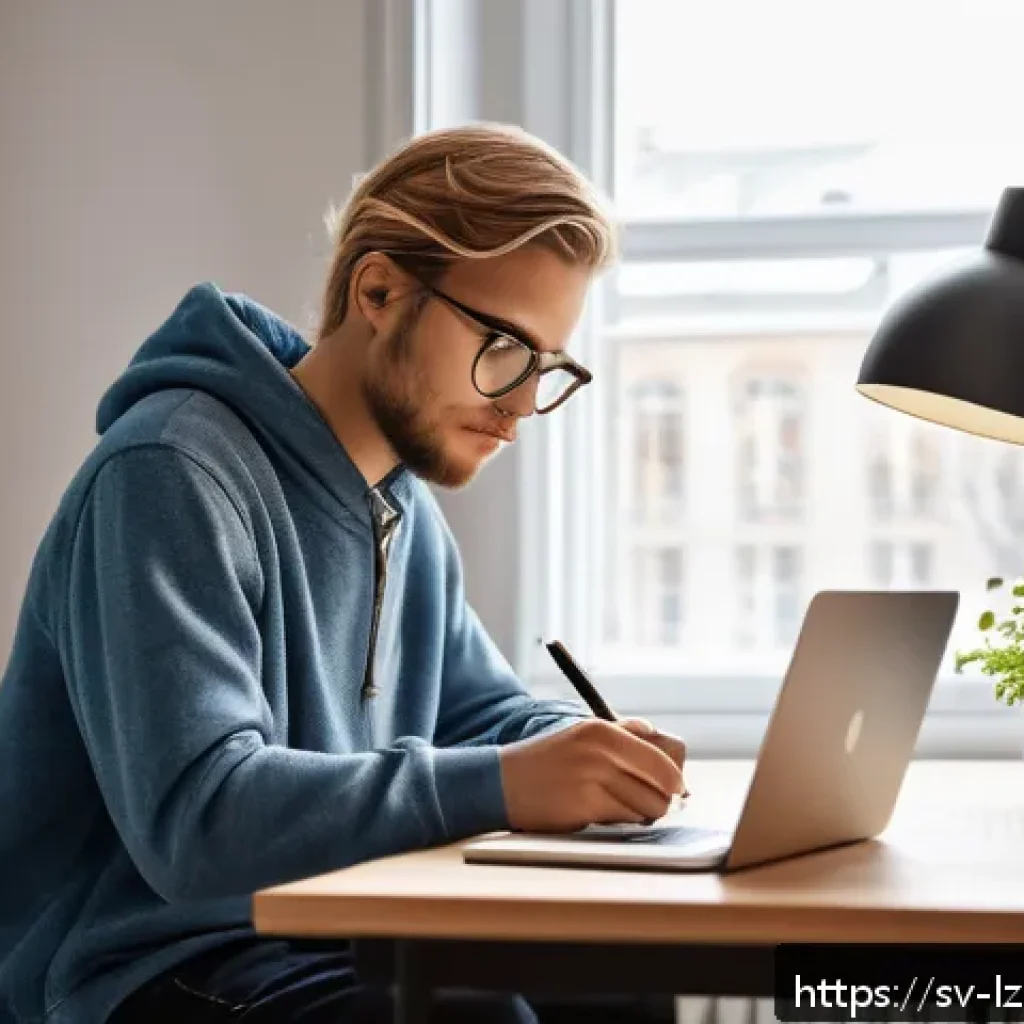 학습 루틴을 통해 얻을 수 있는 이점 - A cozy Scandinavian study room bathed in soft natural morning light, featuring a young adult studyin...